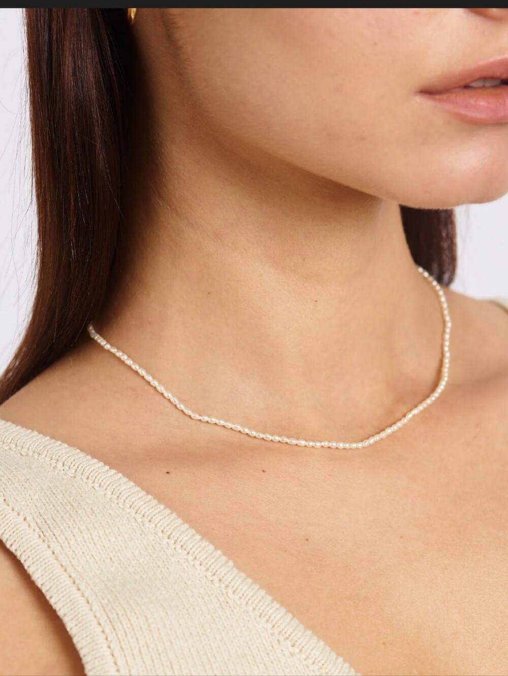 Monica Vinader 18k Gold Seed Bead Pearl Necklace 16" New